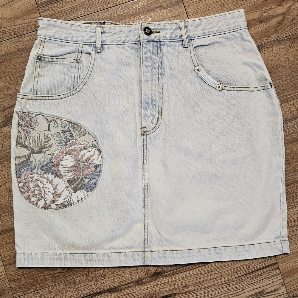 Oates Floral Denim Skirt